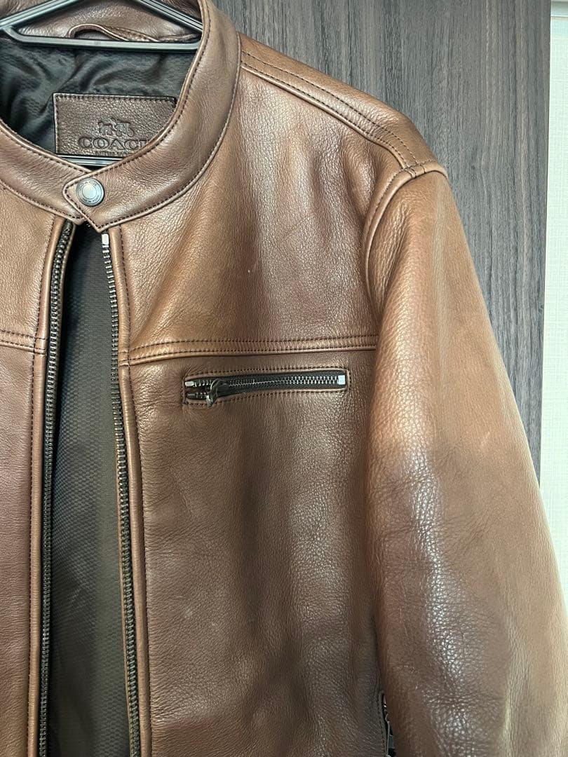 COACH コーチ　ブラウン　レザージャケット　牛革　メンズ　レディース