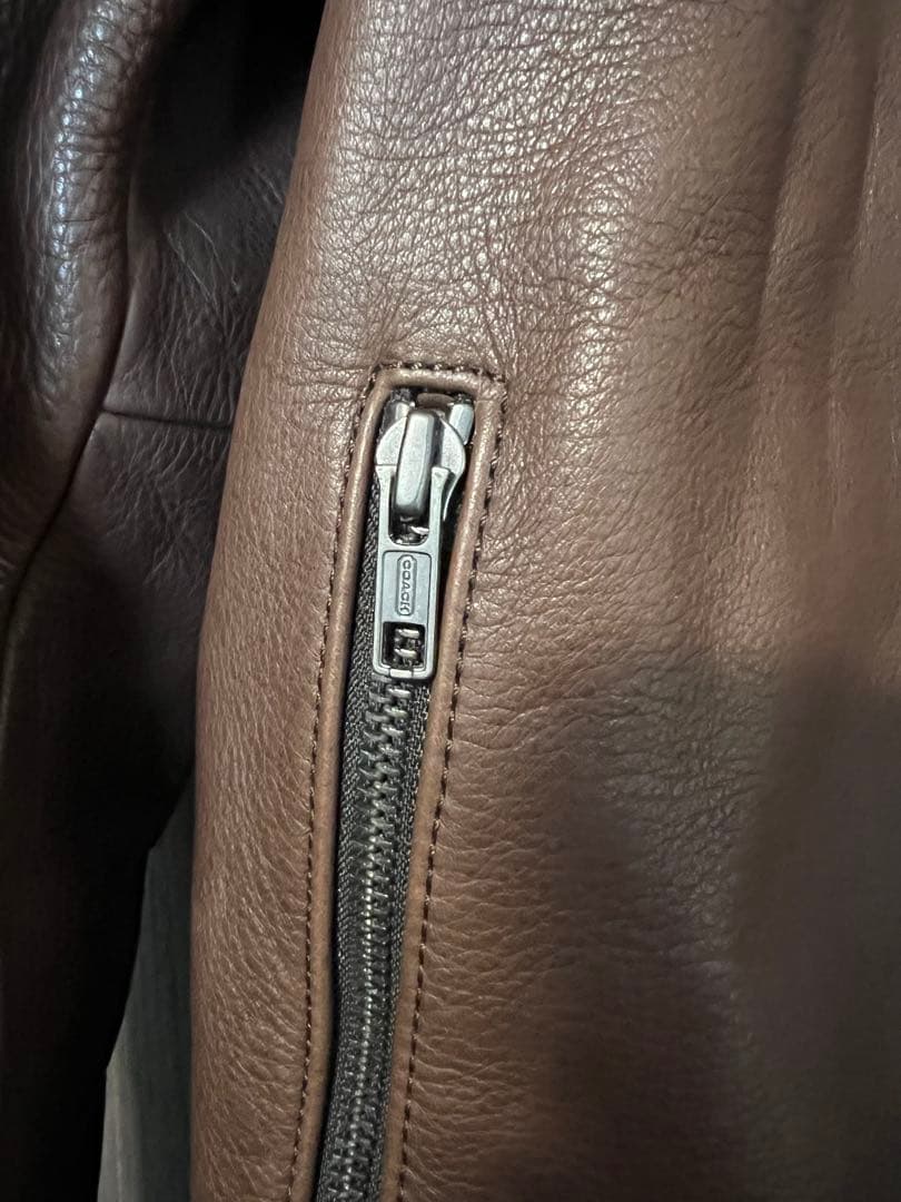 COACH コーチ　ブラウン　レザージャケット　牛革　メンズ　レディース