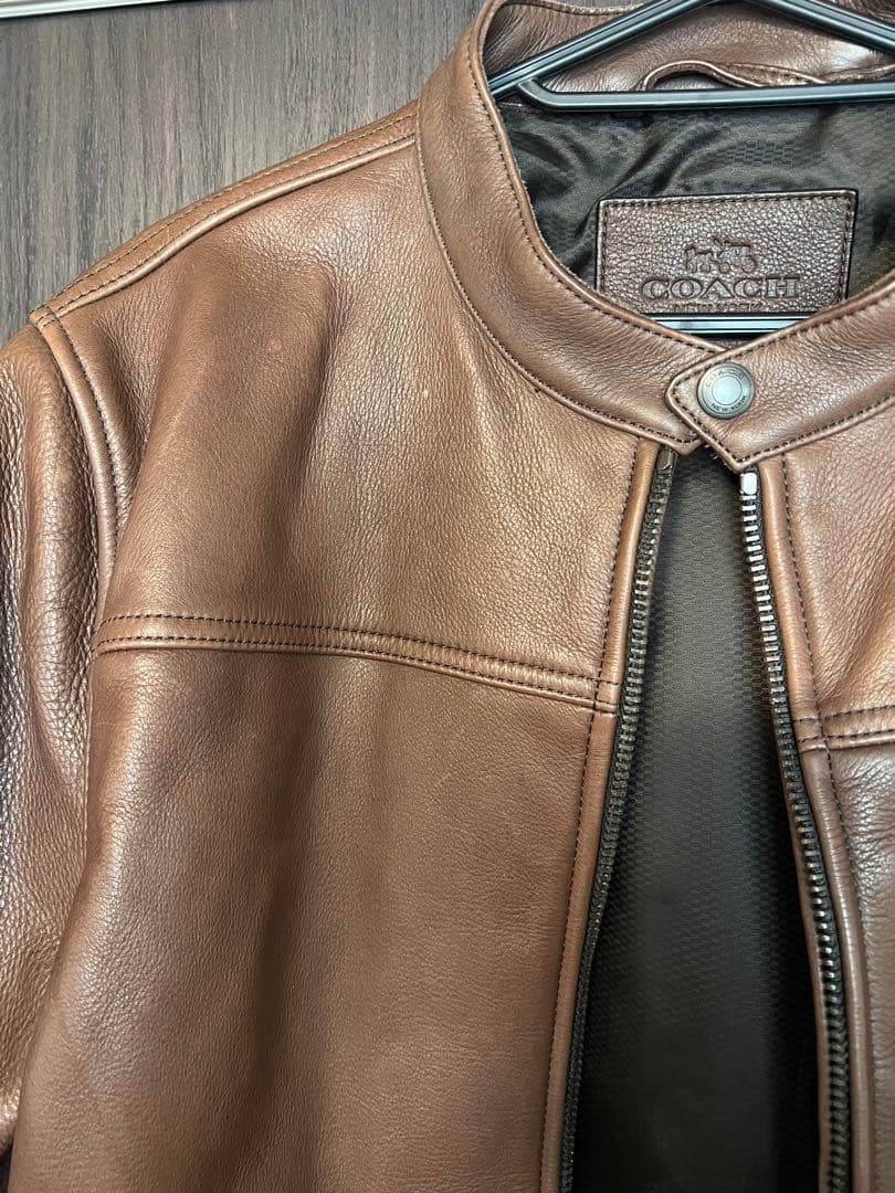 COACH コーチ　ブラウン　レザージャケット　牛革　メンズ　レディース