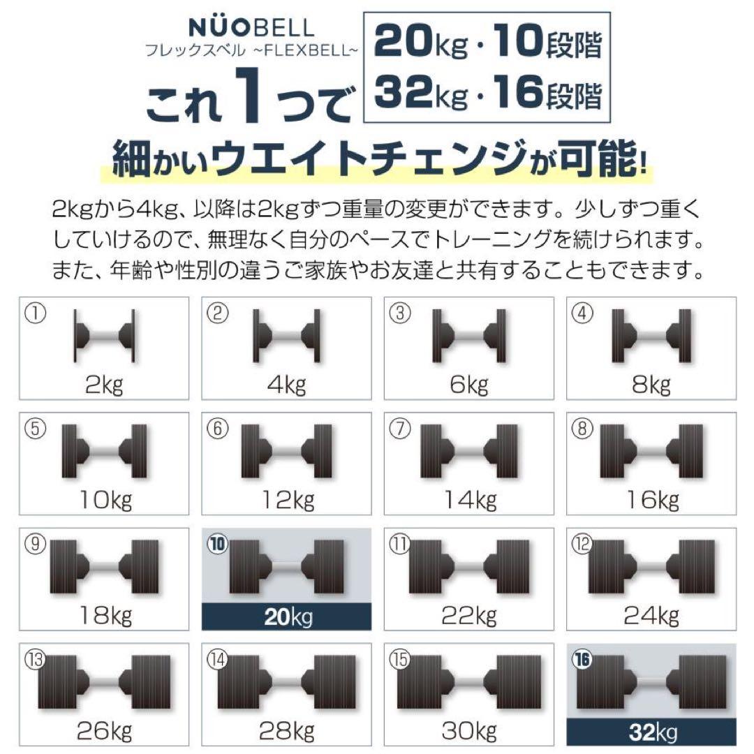 フレックスベル 2kg刻み 可変式 20kg 2個セット nuobell 正規品