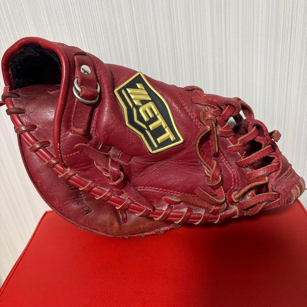 ZETT 少年野球　軟式　キャッチャーミット　グローブ　赤　小学生　中学生