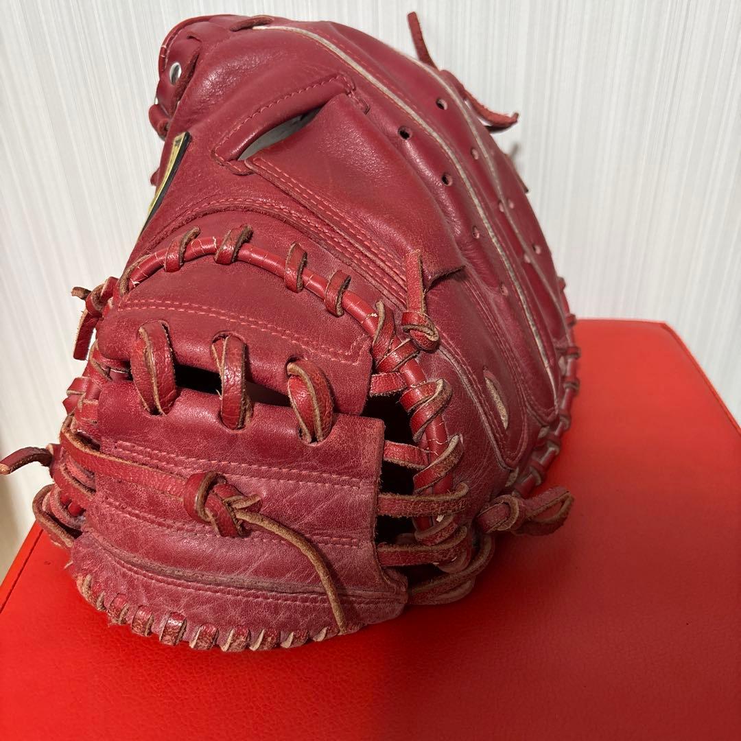 ZETT 少年野球　軟式　キャッチャーミット　グローブ　赤　小学生　中学生