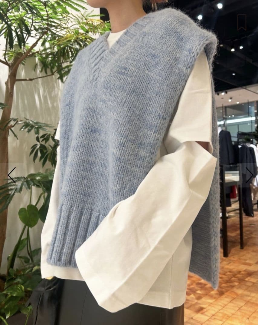 Maison Margielaライトブルー アルパカニットベスト SizeＳ