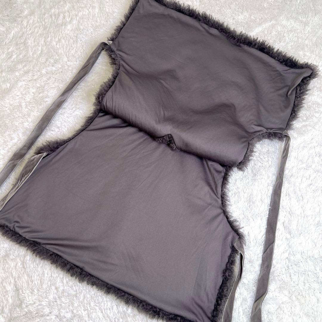 極美品✨tlefle+1 ふわふわベスト サイドリボン 2way グレー フリー