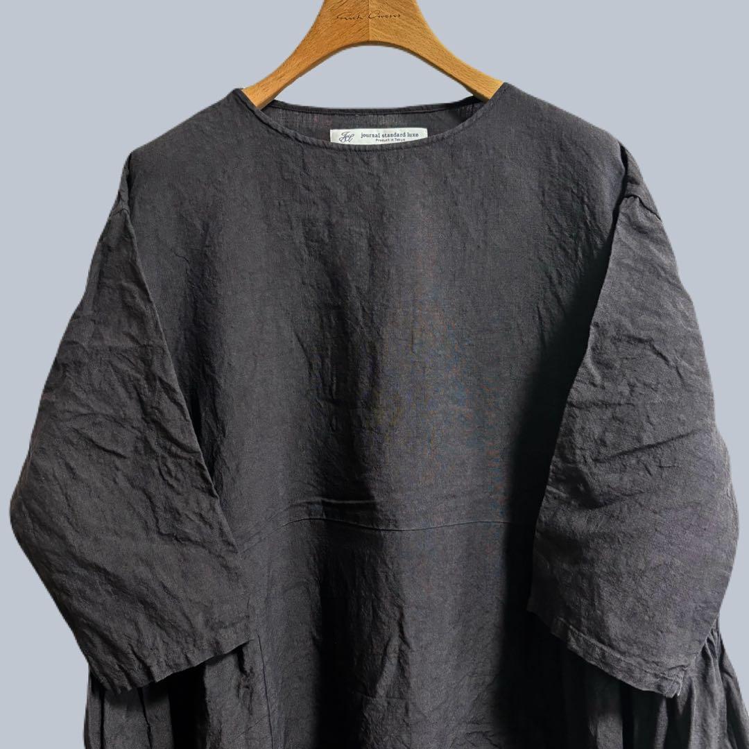 journal standard luxe 40リネン サイドギャザーワンピース