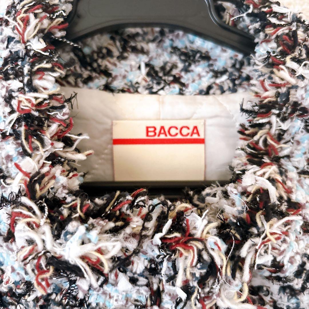 BACCA ツイードジレ　ブラックラメブルーオーバーサイズバッカトゥモローランド