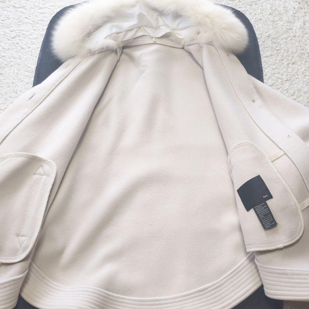 9-40【美品】Sov ポンチョ　ケープコート　フォックスファー