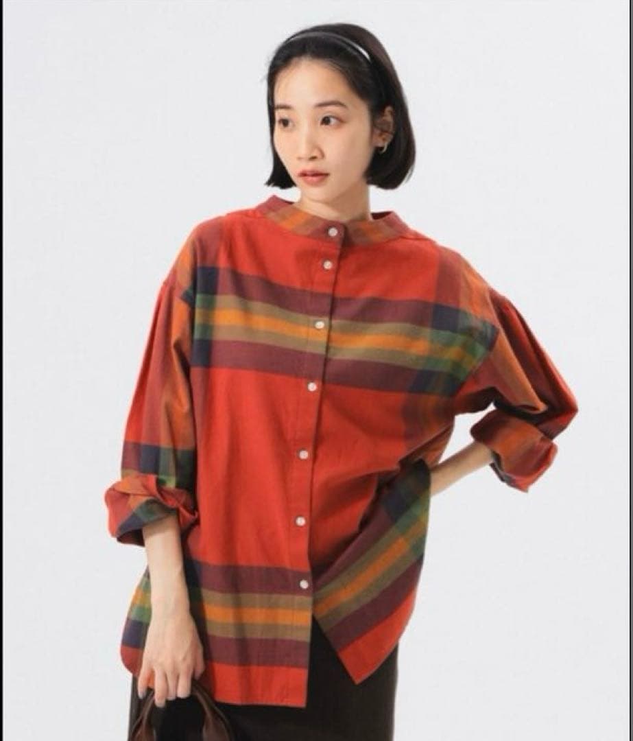 新品　今期完売カラー　ビッグタータン バスク シャツ レディース
