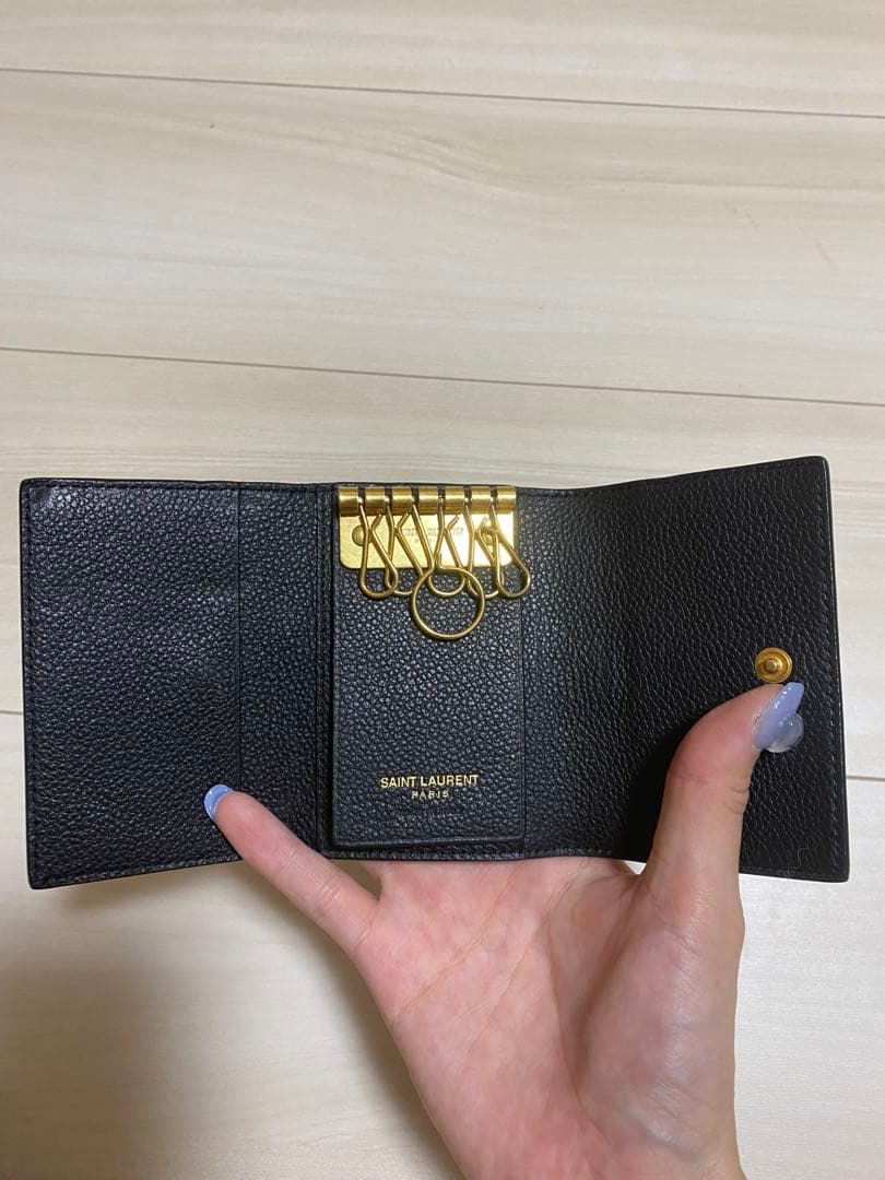 SAINT LAURENT ブラック レザー キーケース