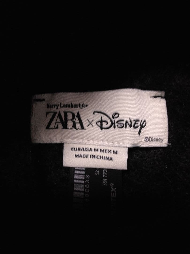新品タグ付き★ZARAザラ×Disneyディズニー★耳付きニット帽M黒ブラック