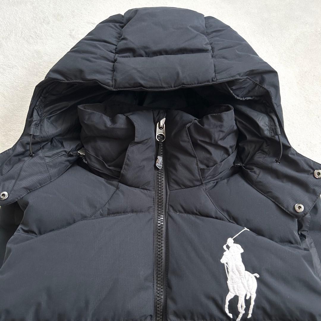 【極美品】ポロラルフローレン ダウンベスト L ビックポニー ブラック