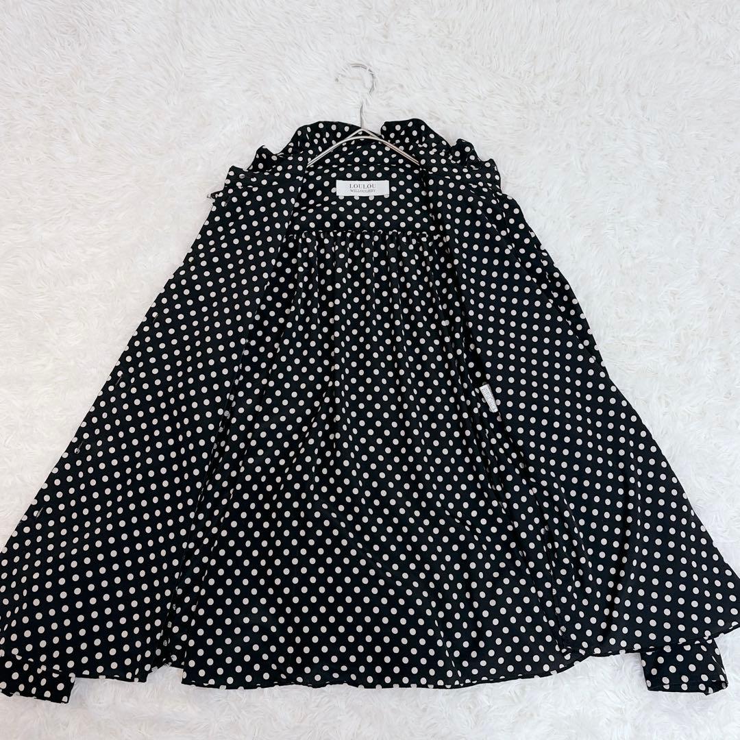 【極美品】Loulou Willoughby ドット ボウタイ ブラウス とろみ