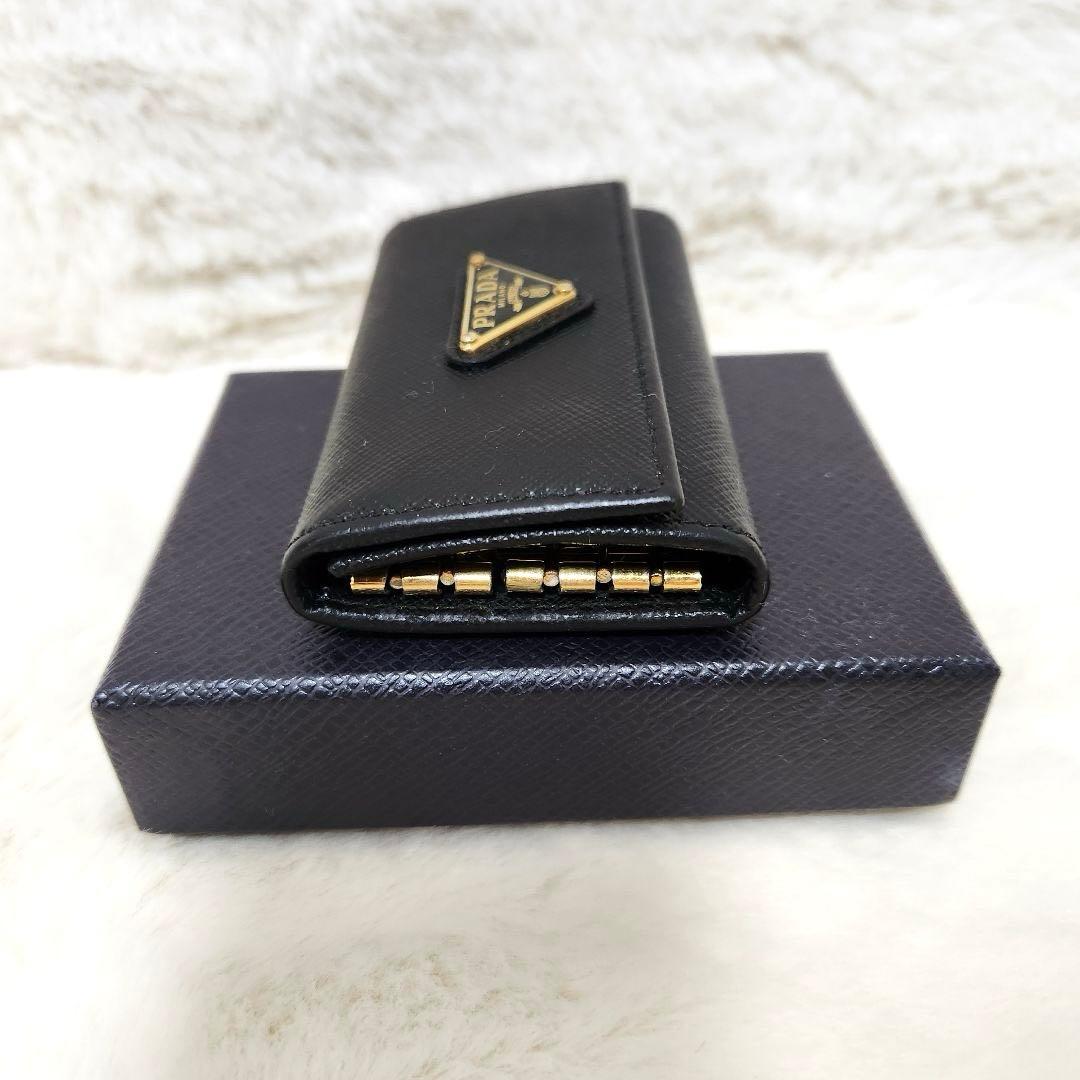 ✨極美品　付属品完備✨プラダ　キーケース　6連　サフィアーノ　三角ロゴ　ブラック