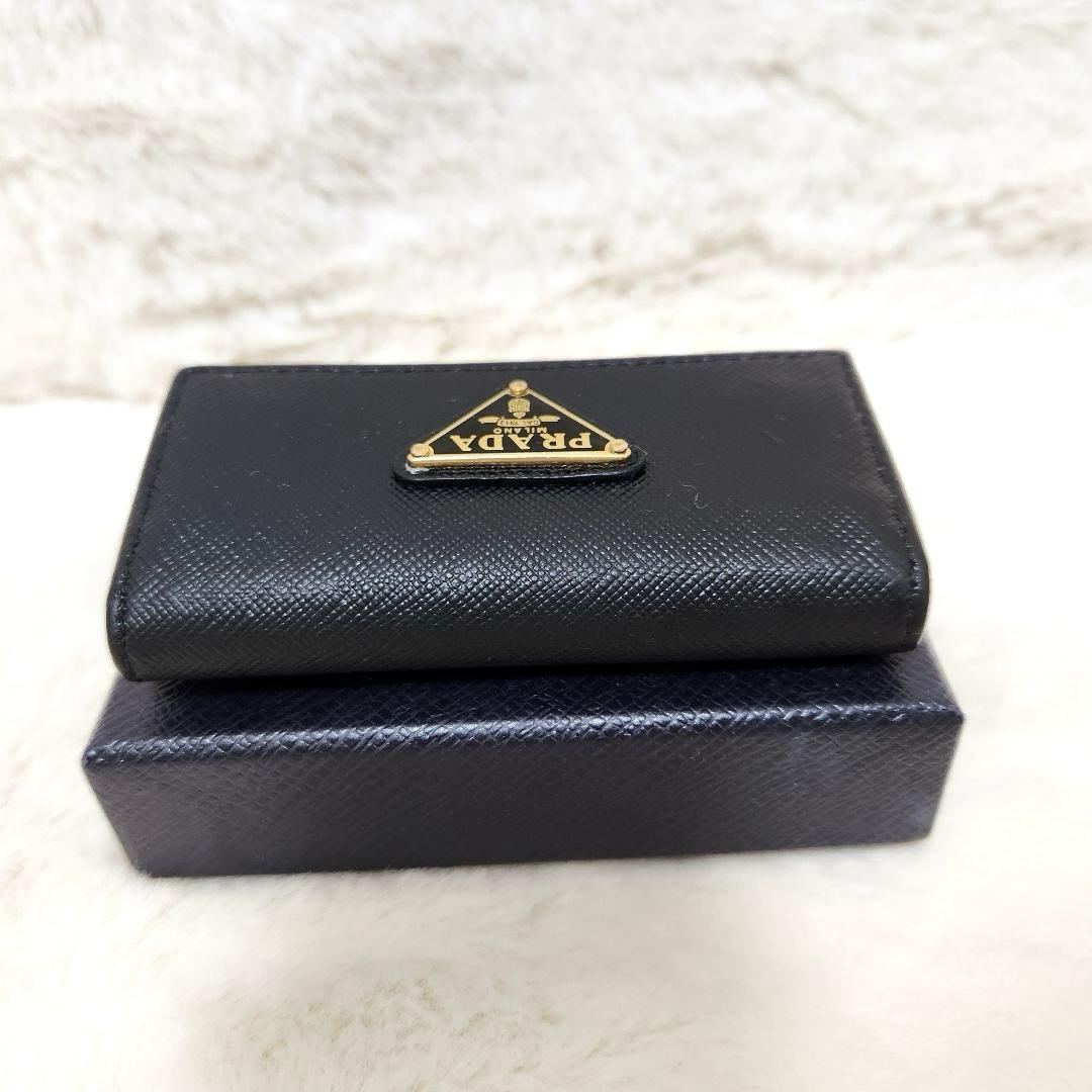 ✨極美品　付属品完備✨プラダ　キーケース　6連　サフィアーノ　三角ロゴ　ブラック