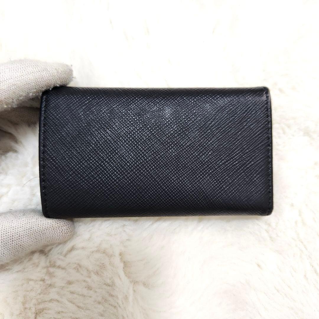 ✨極美品　付属品完備✨プラダ　キーケース　6連　サフィアーノ　三角ロゴ　ブラック