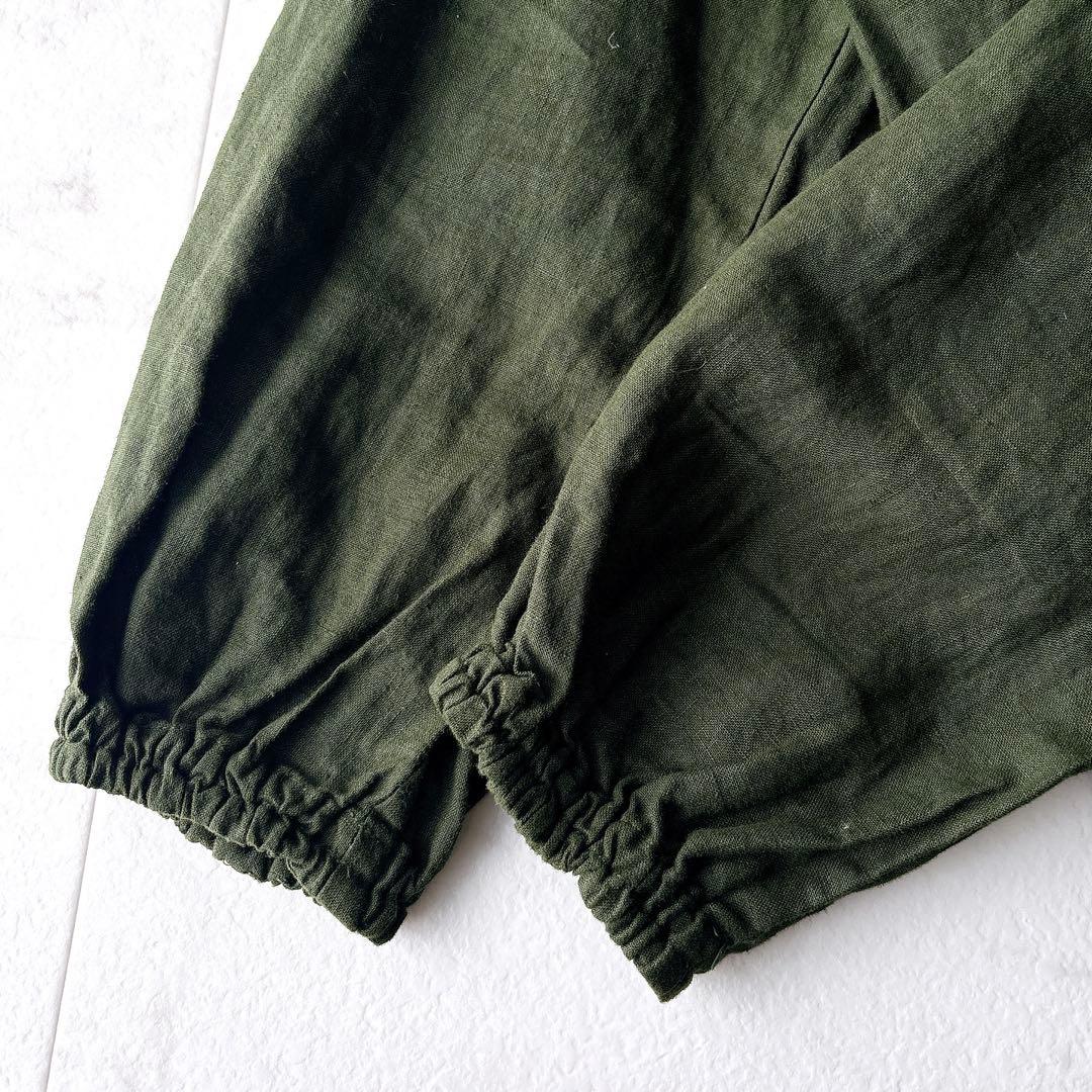 nest Robe ネストローブ リネンタックネックドレス ワンピース カーキ