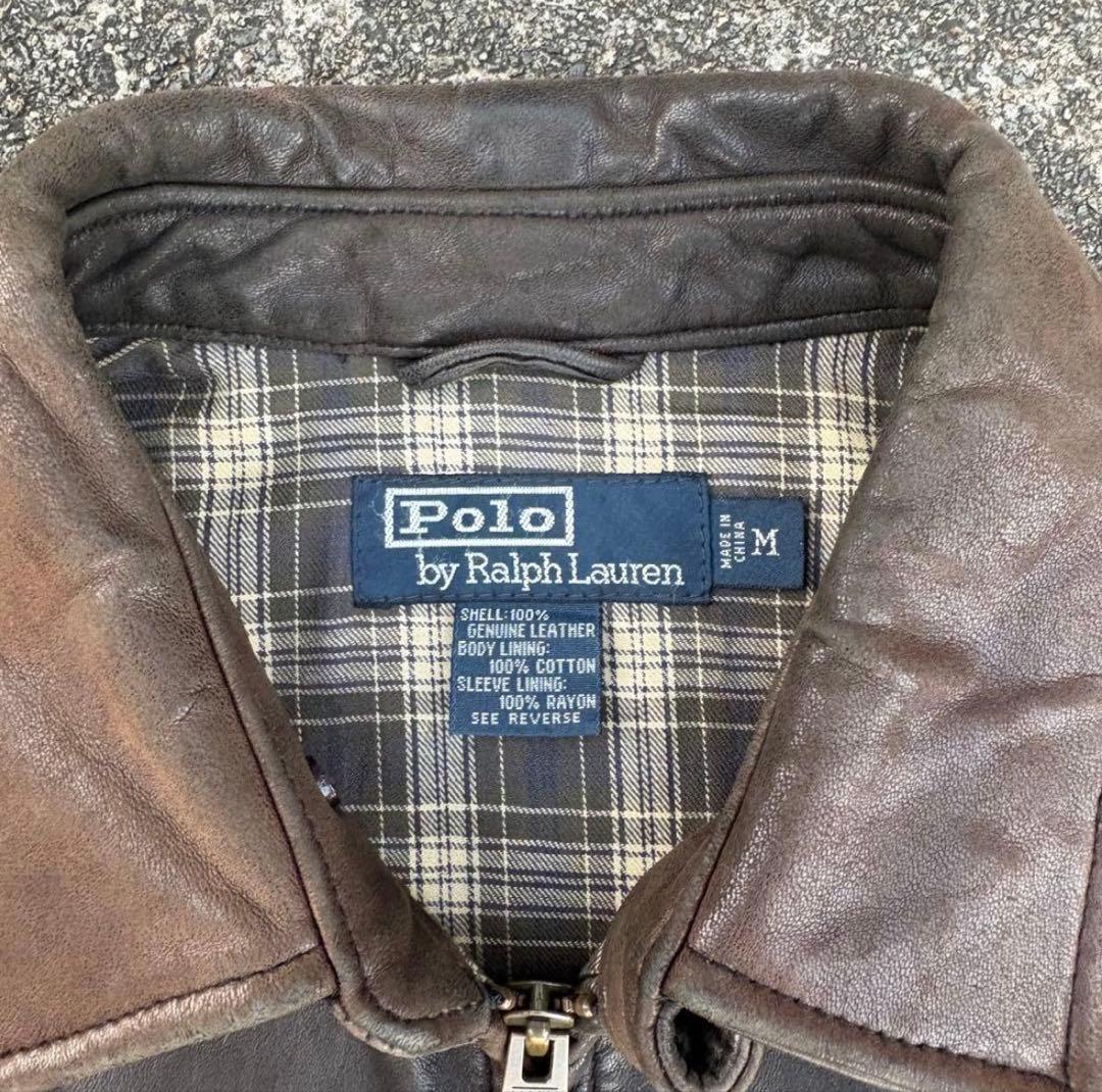 90s Polo by Ralph Lauren ブラウンレザージャケット M