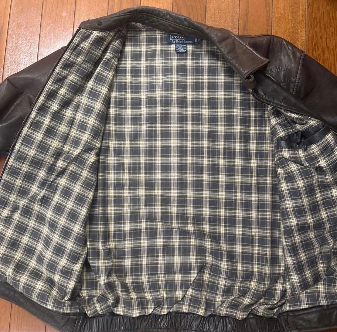 90s Polo by Ralph Lauren ブラウンレザージャケット M
