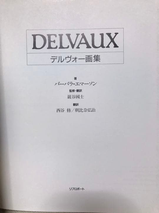 デルヴォー画集　DELVAUX バーバラ・エマーソン　巖谷國士　美品函付