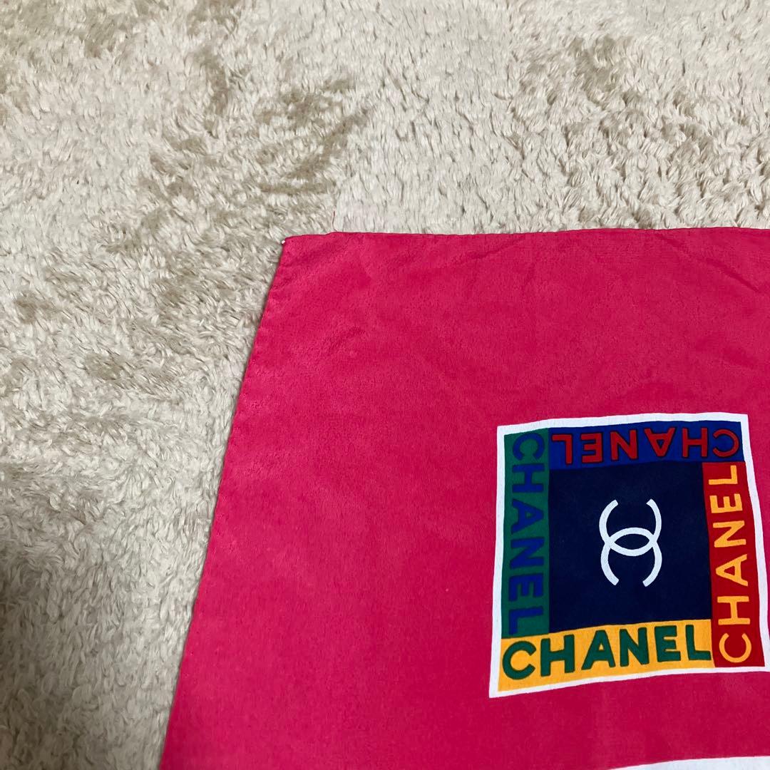 vintage CHANEL シャネル COCOロゴ総柄 スカーフ ノベルティ