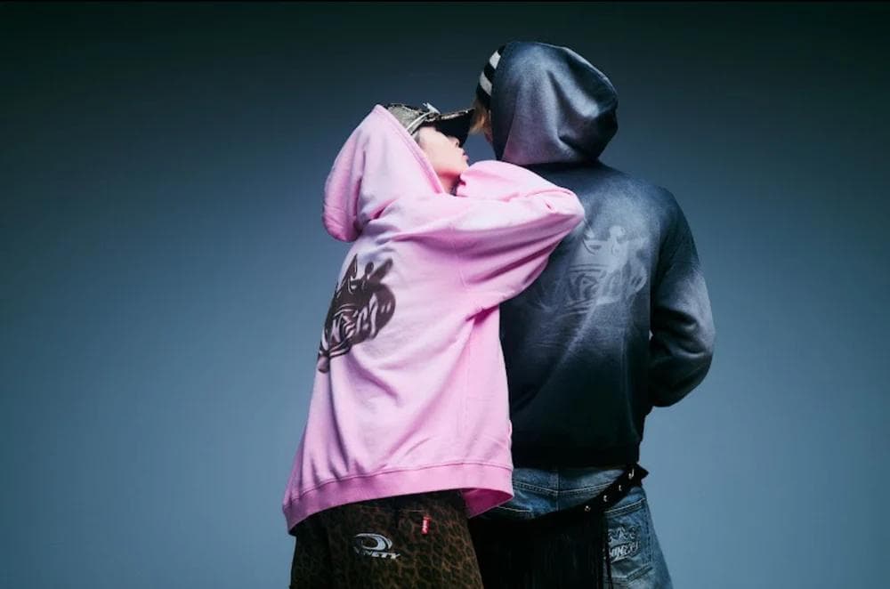 トップス 9090 Motion King Logo Pigment Zip Hoodie
