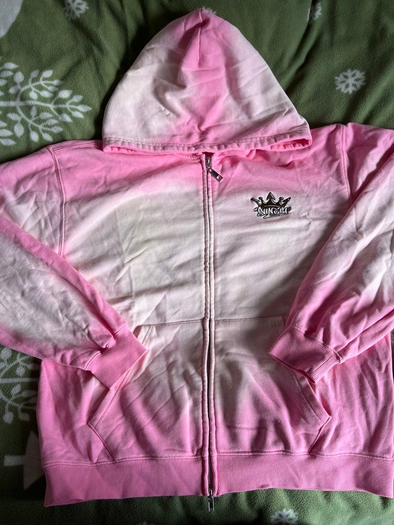 トップス 9090 Motion King Logo Pigment Zip Hoodie