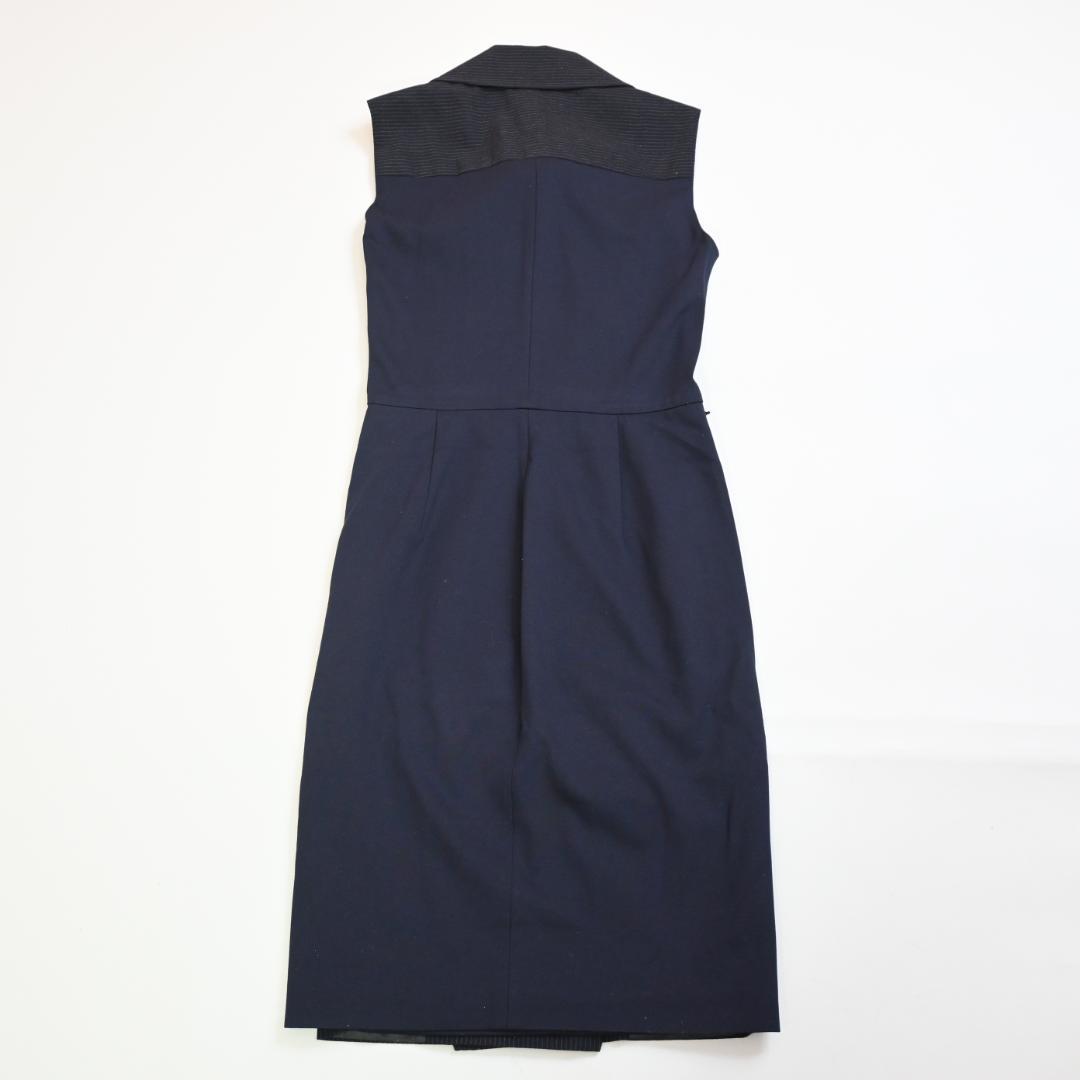 597!Max Mara ジレ ノースリーブ ベストワンピース ベルト付き
