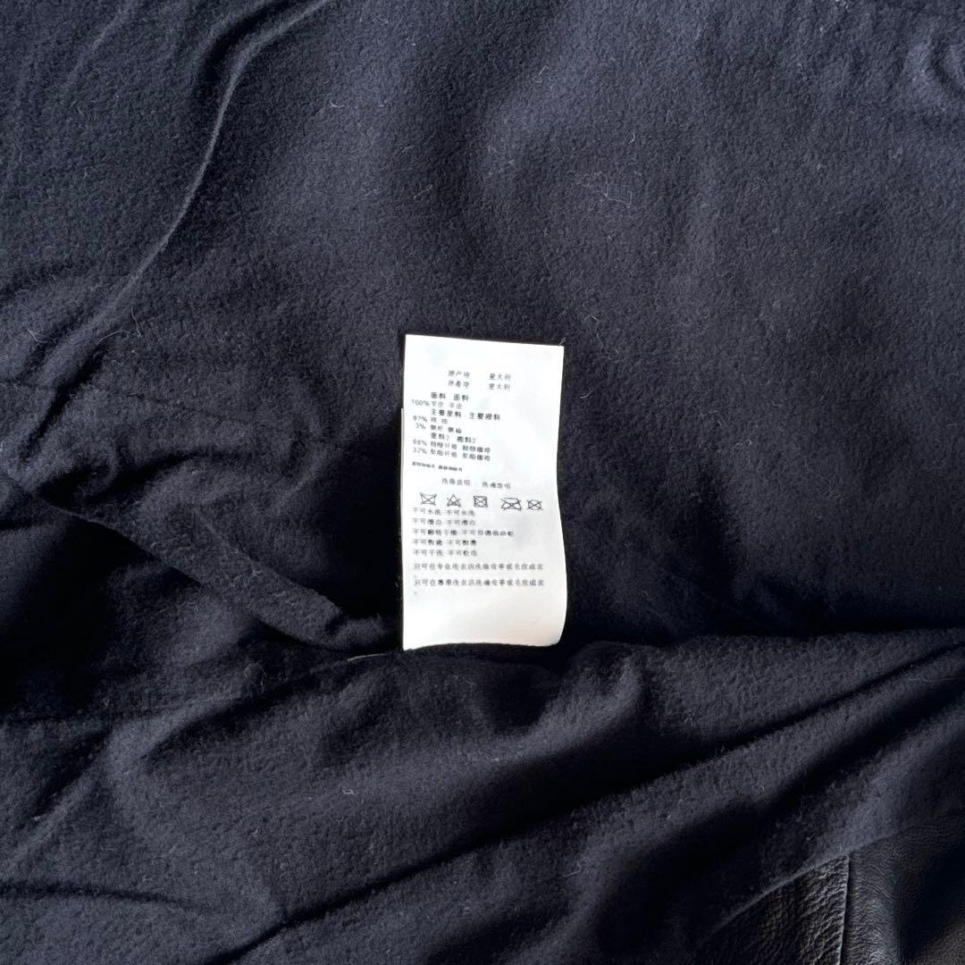 00s armani jeans leather jacket バイカラー