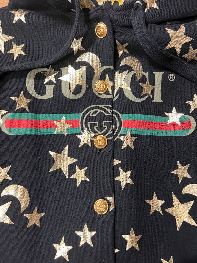 GUCCI 星と月プリント パーカー(フリーサイズ)