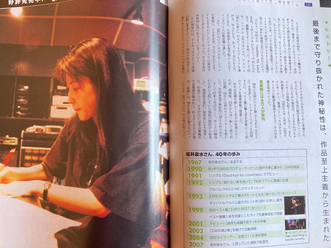 ZARD 坂井泉水さん　日経エンタテインメント　週刊ポスト　女性自身　週刊誌４冊