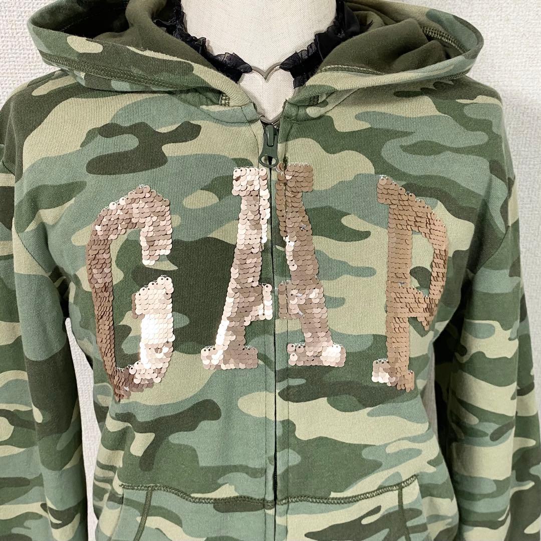 【レア】GAP パーカー y2k 迷彩 スパンコール フルジップ 平成ギャル