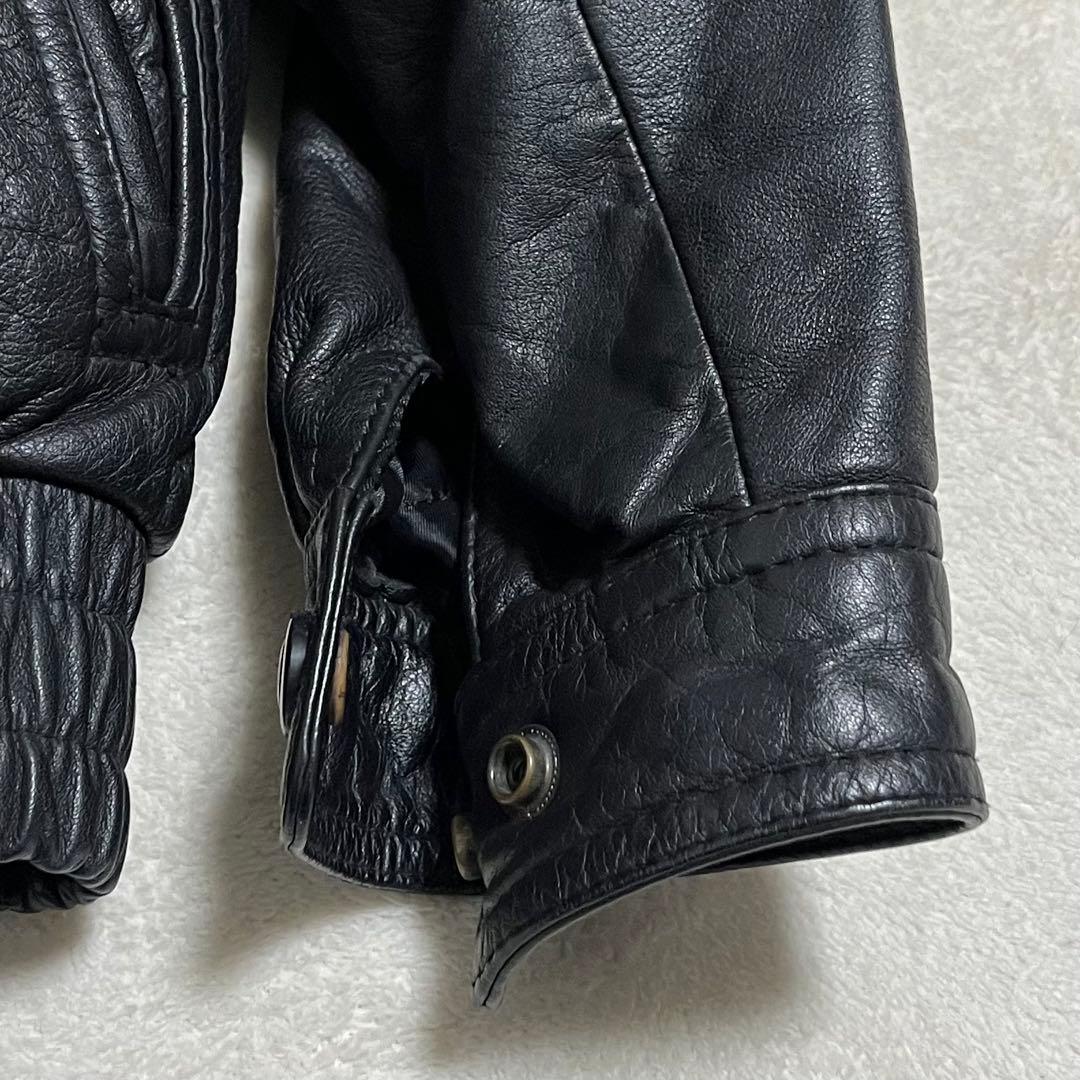 美品　a-2 フライトジャケット　短丈　レザー　ブラック　ビンテージ