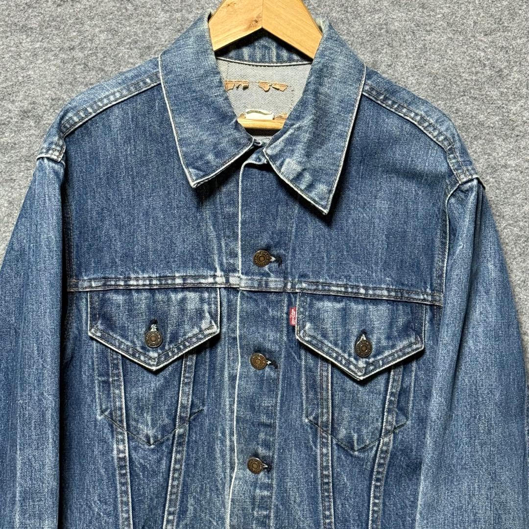 70s USA製 LEVI'S 70505 デニム ジャケット　縦落ち　4th
