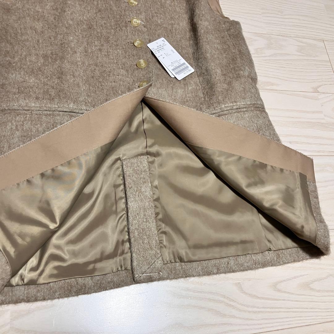 25AW 未使用　Plage シャギーロングベスト ジレ　モヘヤ　ウール　38