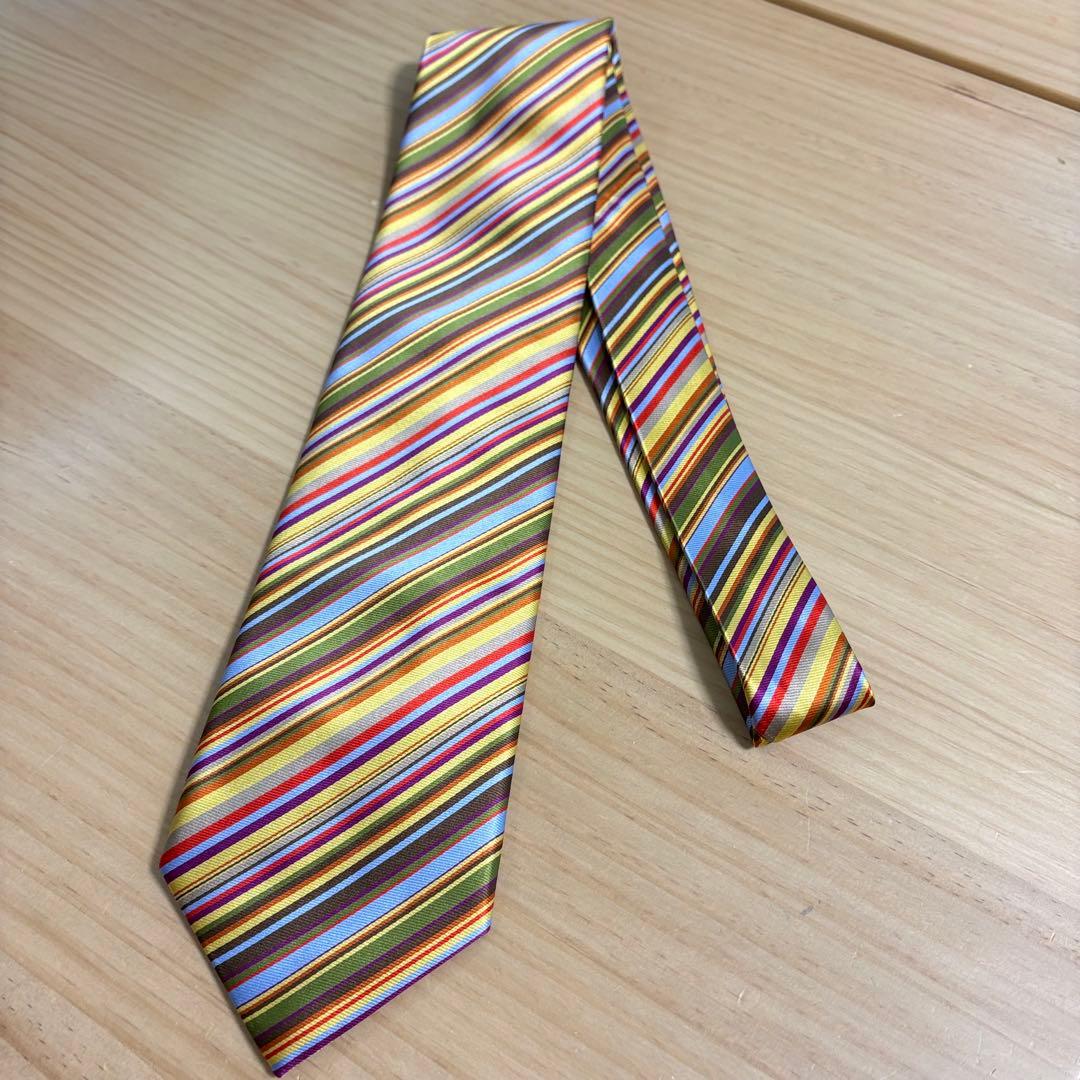 極美品　Paul Smith マルチカラー　カラフル　ネクタイ　シルク100%