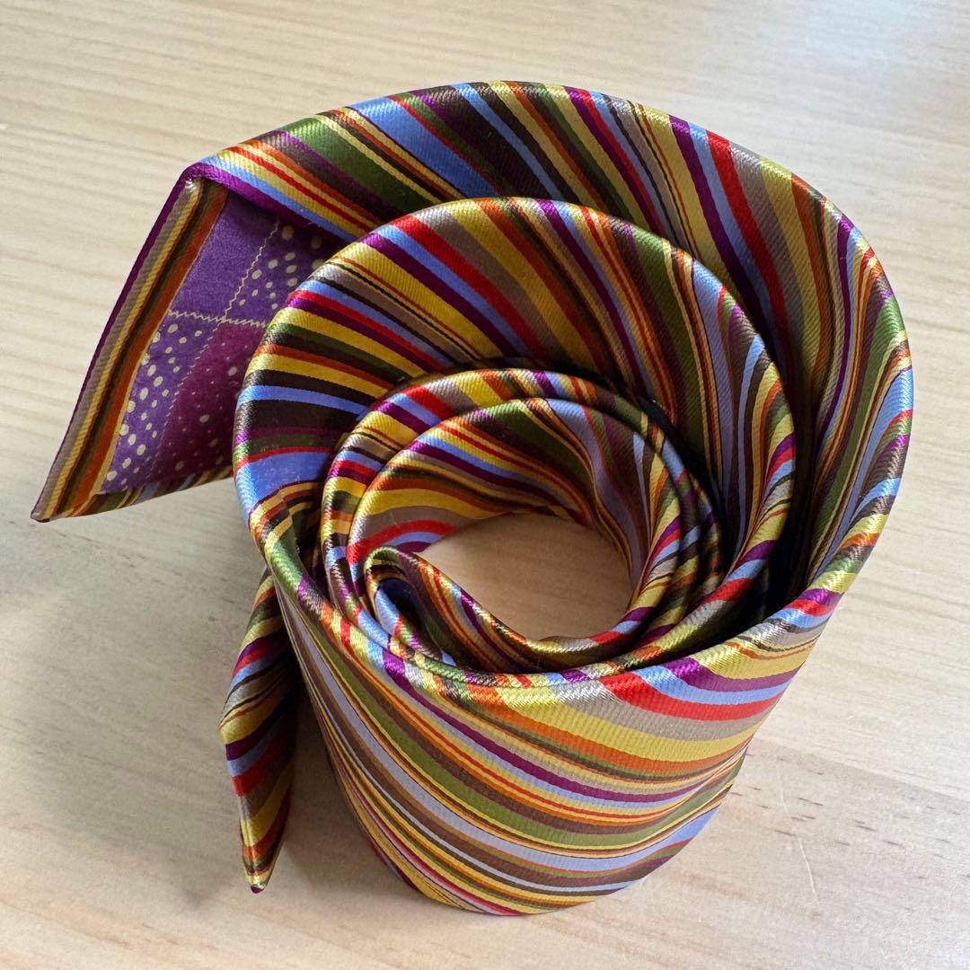 極美品　Paul Smith マルチカラー　カラフル　ネクタイ　シルク100%
