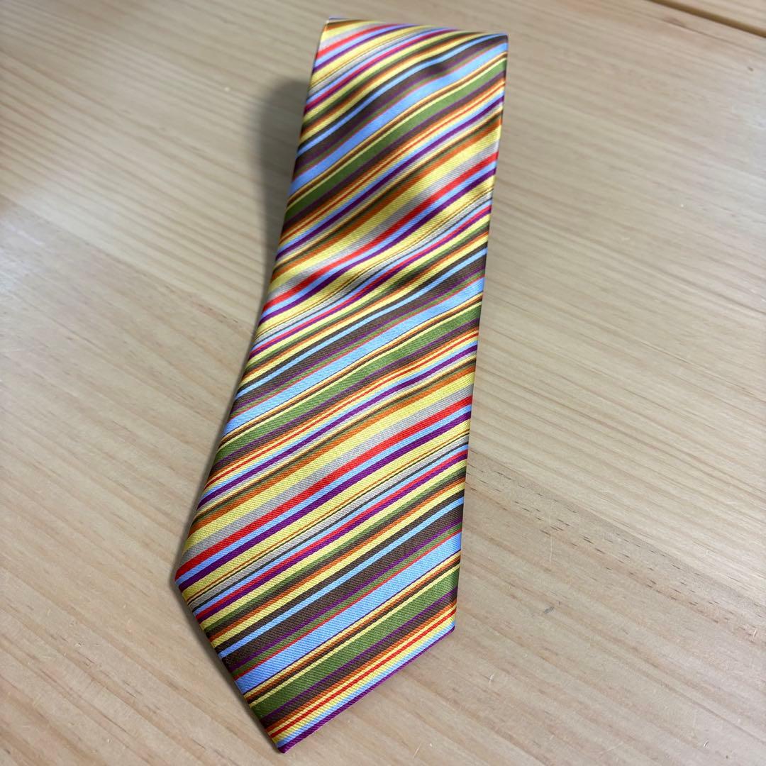 極美品　Paul Smith マルチカラー　カラフル　ネクタイ　シルク100%