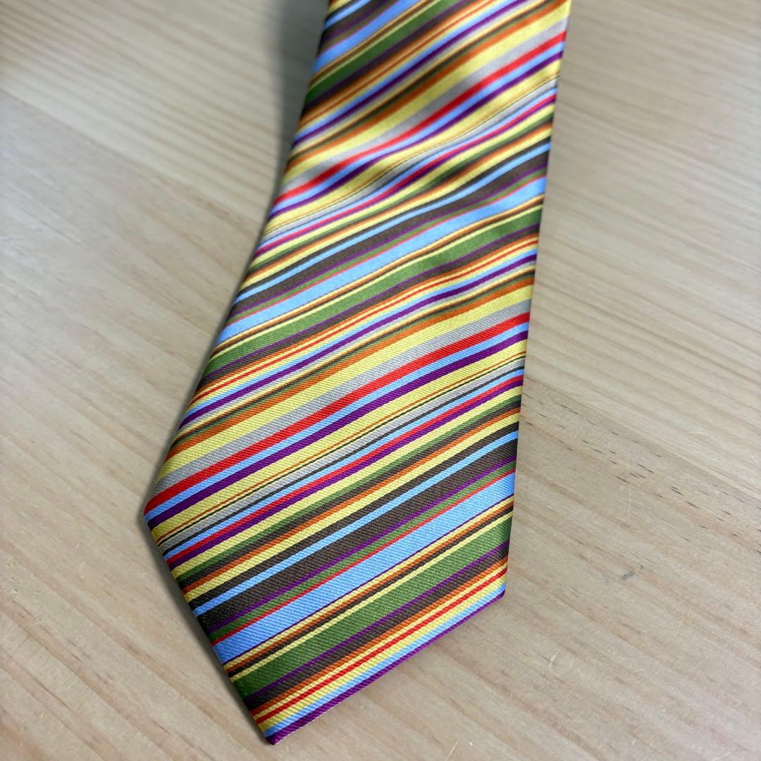 極美品　Paul Smith マルチカラー　カラフル　ネクタイ　シルク100%