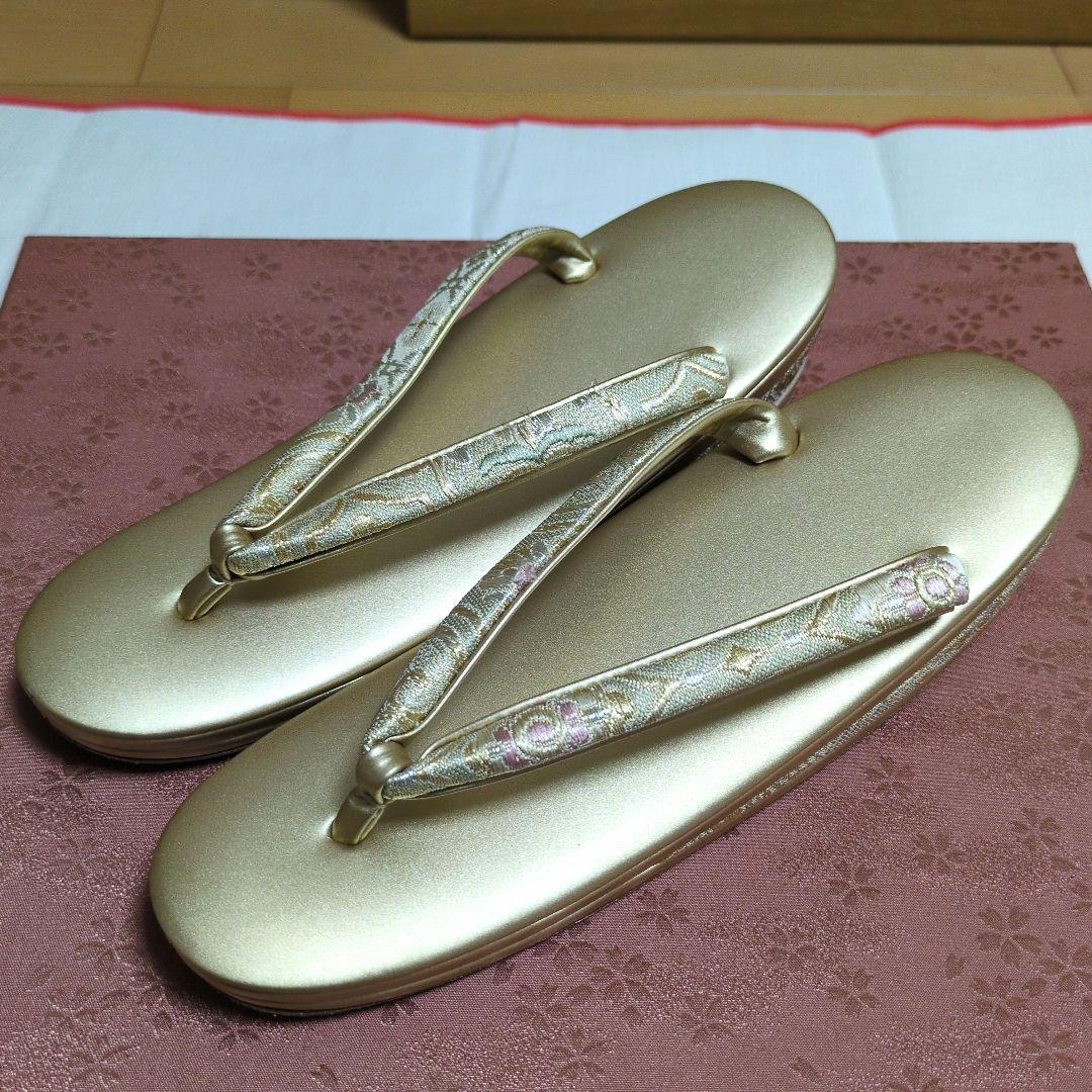 フォーマル　草履　バッグセット　松彩　金　和装小物　本革　正絹