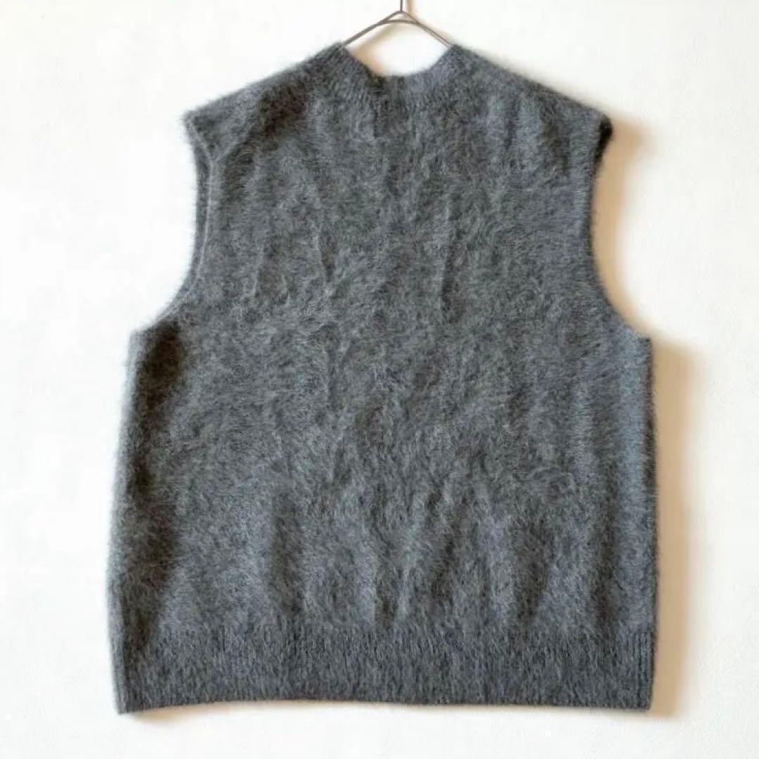 未使用✨OHGA　オーガ　FOX KNIT VEST　カシミヤ　グレー　ふわふわ