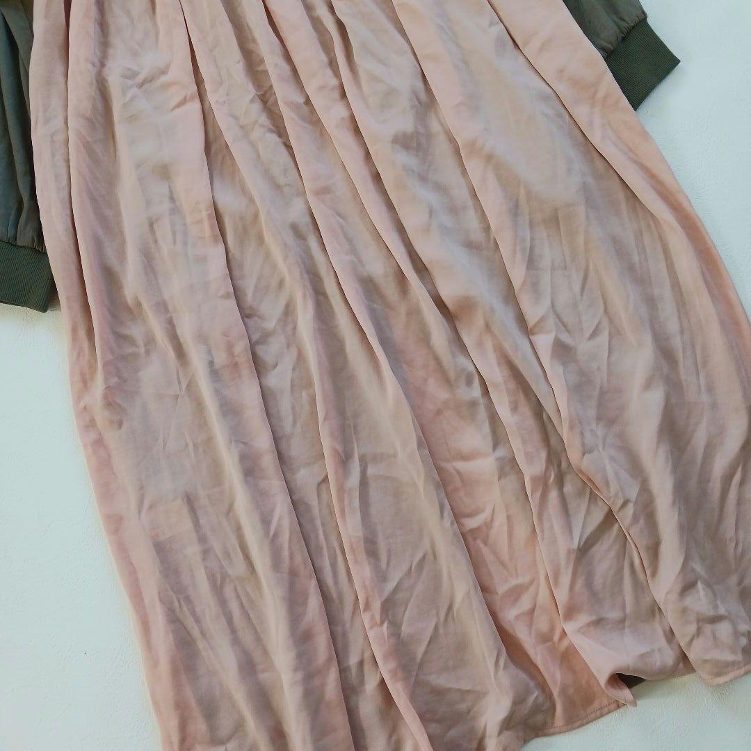 スコットクラブ　新品タグ付　異素材切り替えロングブルゾン　ギャザー　ドッキング