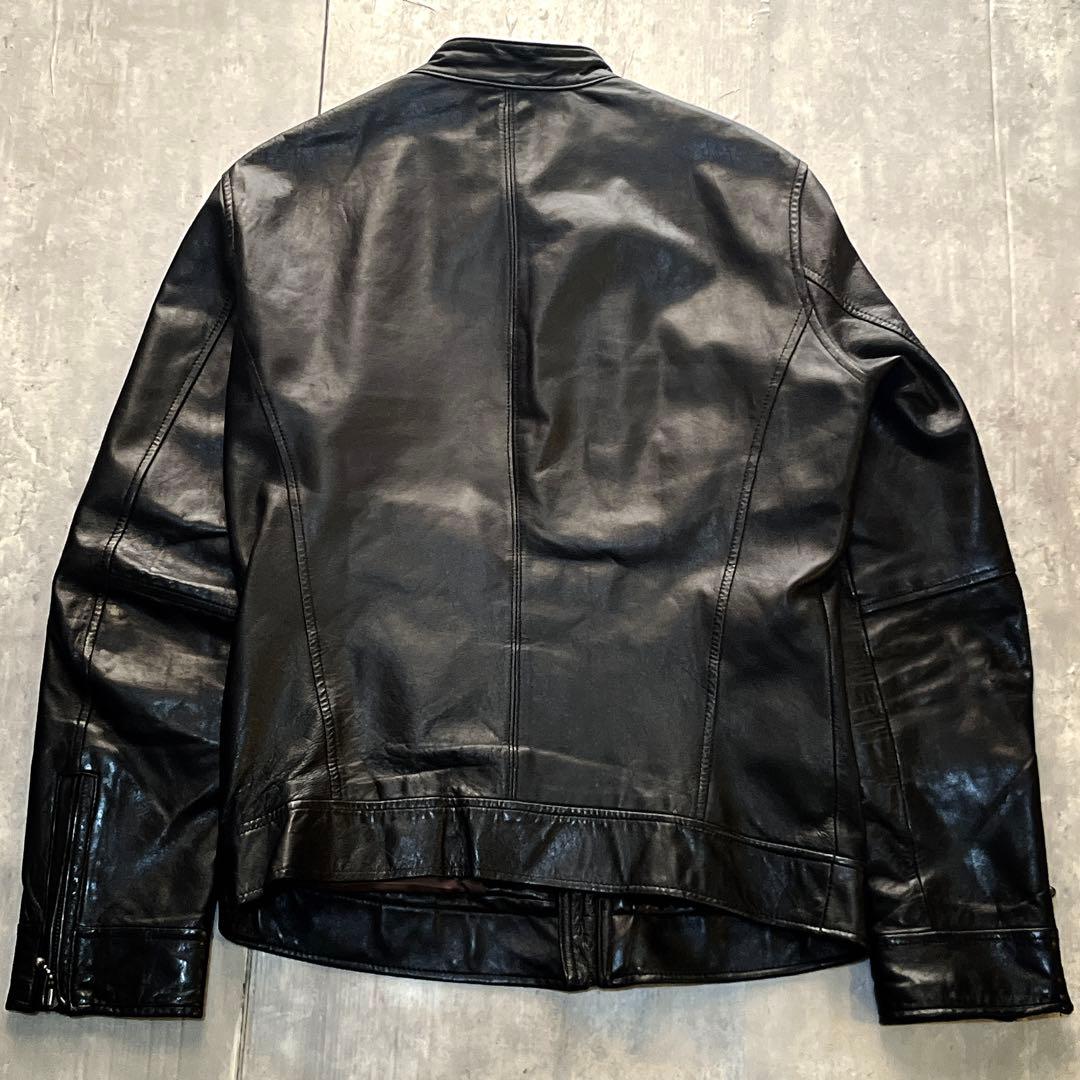 希少サイズ3 glamb 羊革　ラムレザー　レザーライダースジャケット　シングル