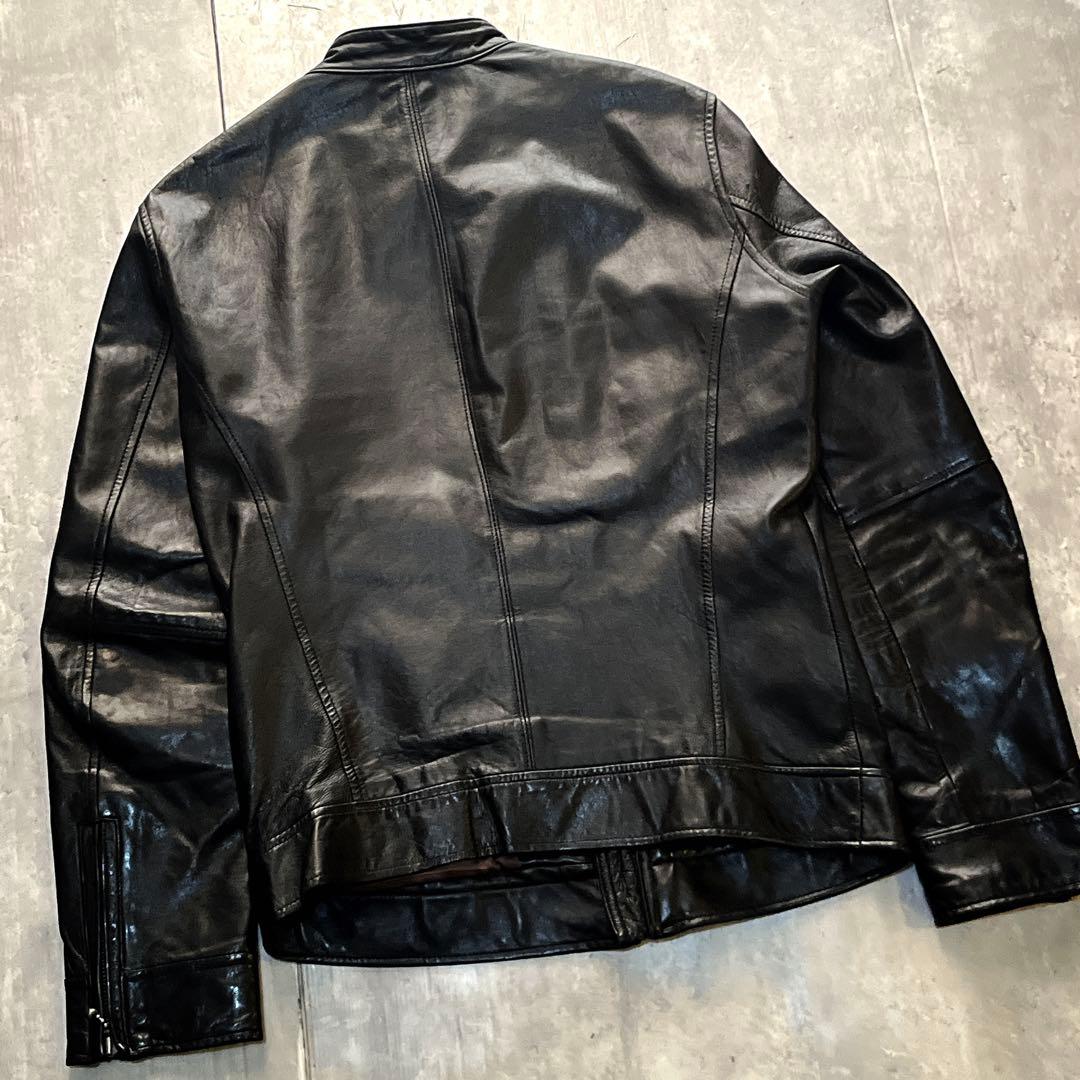 希少サイズ3 glamb 羊革　ラムレザー　レザーライダースジャケット　シングル
