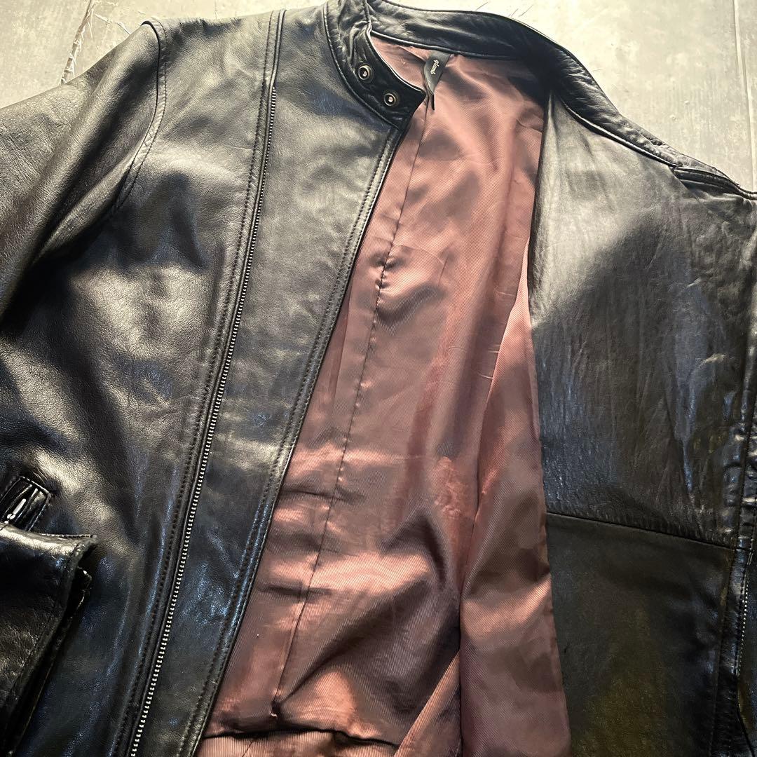 希少サイズ3 glamb 羊革　ラムレザー　レザーライダースジャケット　シングル