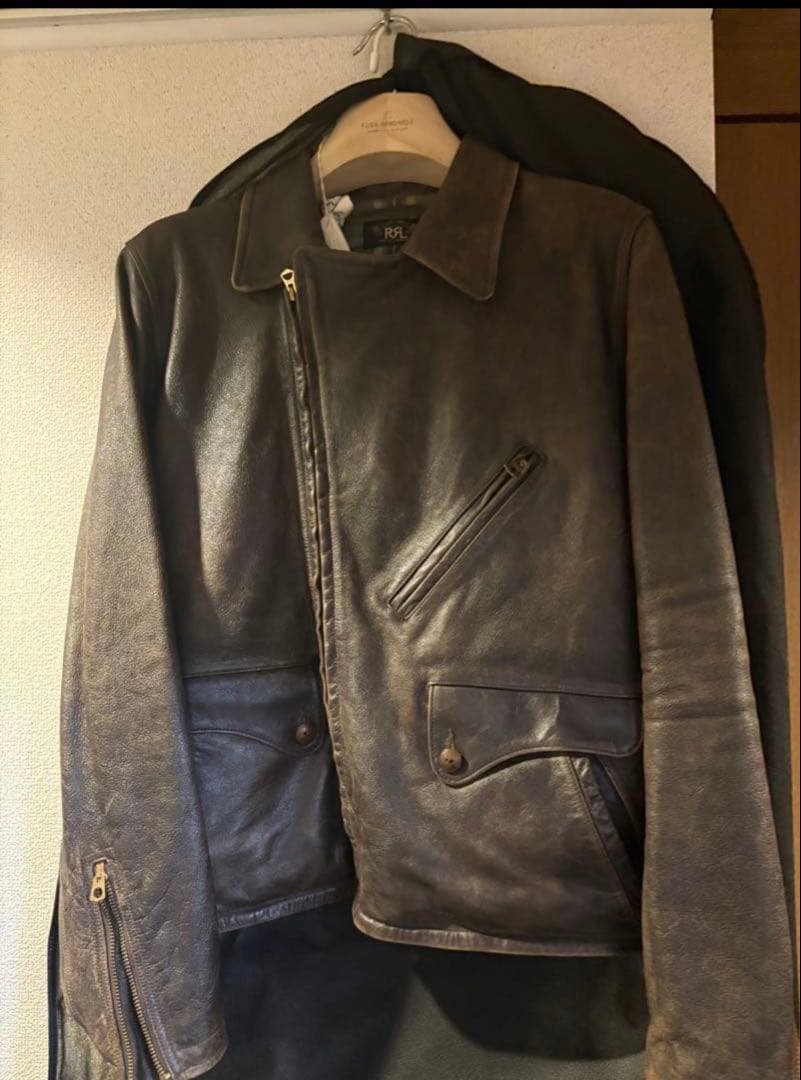 最終割！極美品！RRL レザーモトジャケット　ダブルライダースジャケット