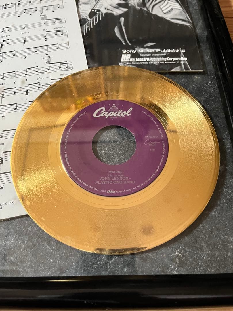 貴重 ジョンレノン イマジン ゴールドディスク レコード24KT GOLD 楽譜
