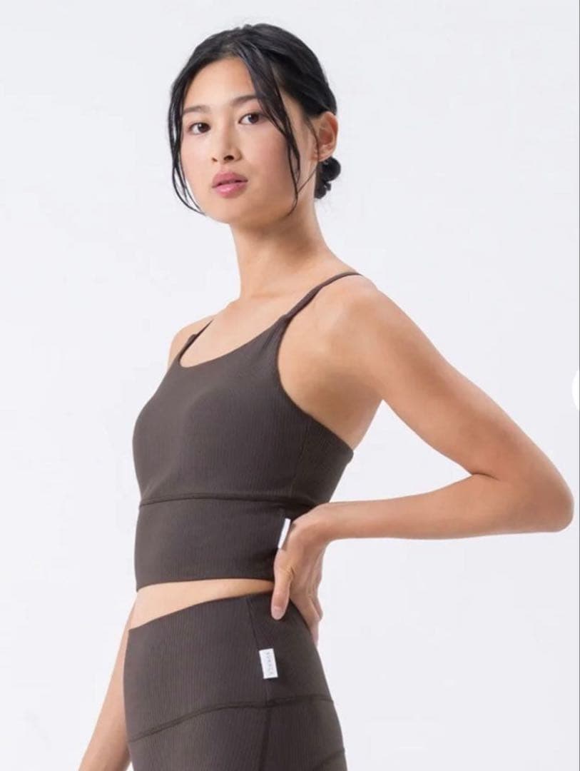 ★SUKALAベーシックリブクロスブラトップ★エスプレッソMサイズ