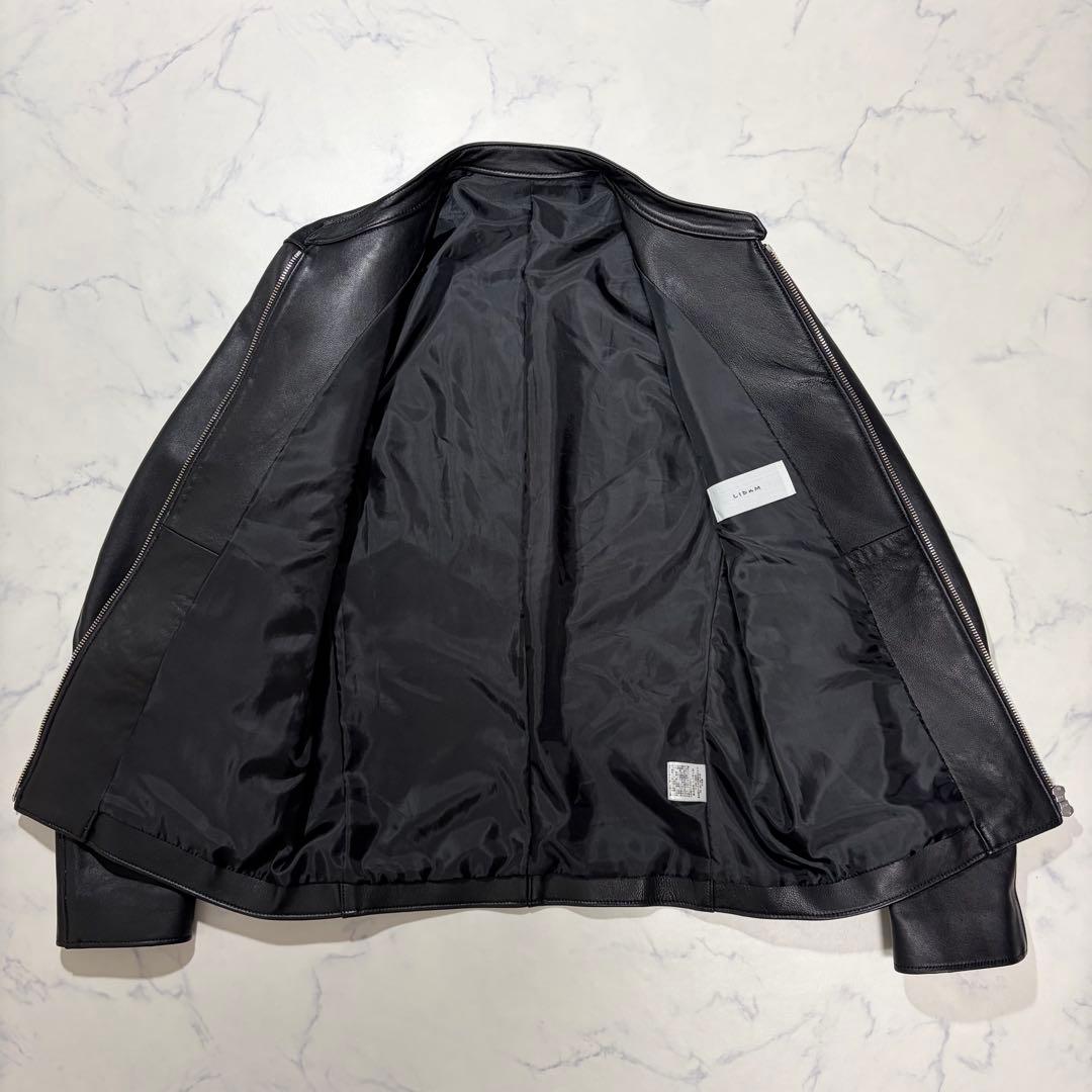 極美品⭐︎リドム ラムレザー ライダースジャケット ブラック Lサイズ