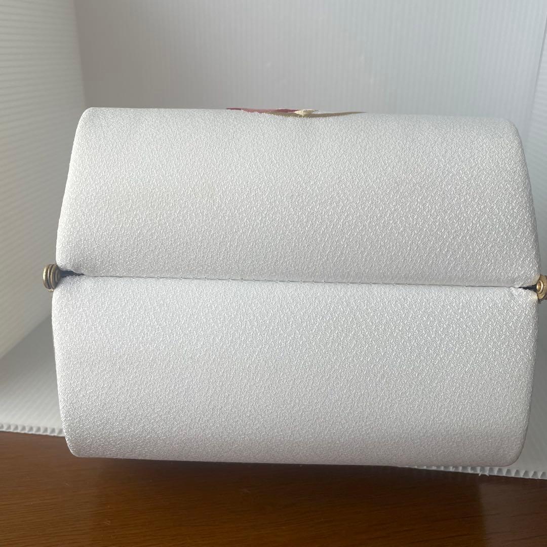 成人式　七宝桜刺繍バック　白　美品