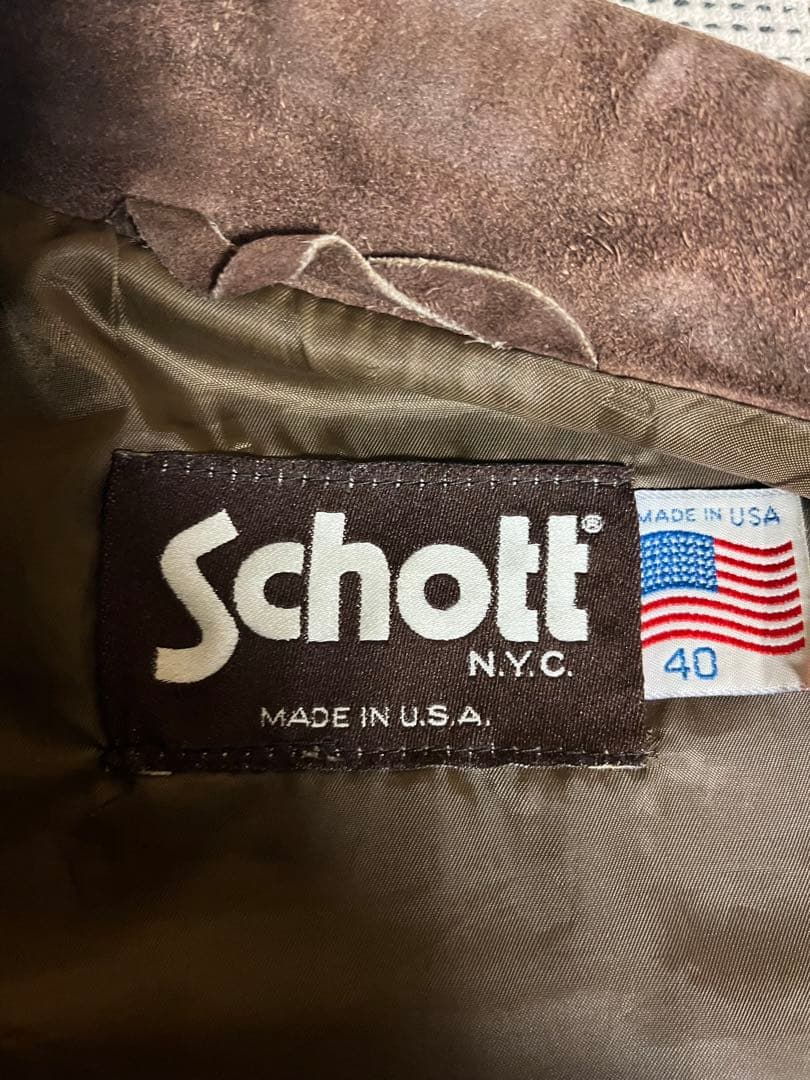 Schott スエード3rdタイプ ブラウンジャケット
